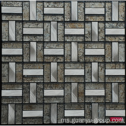 Moden Reka Bentuk Kaca Aluminium Mosaic